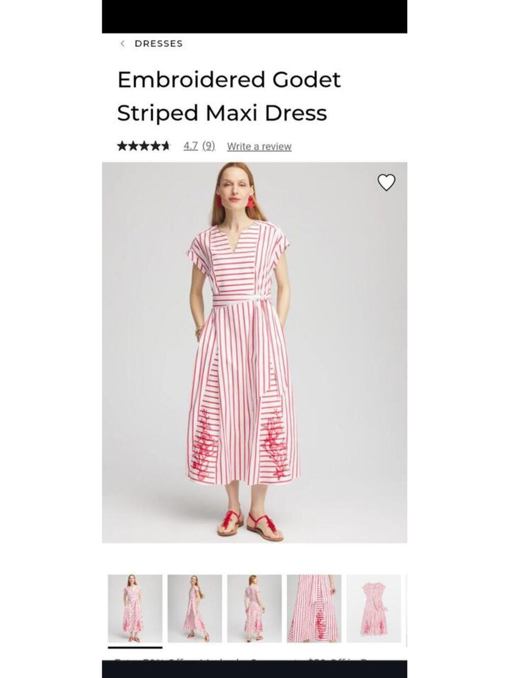 Chico's Godet Striped Dress